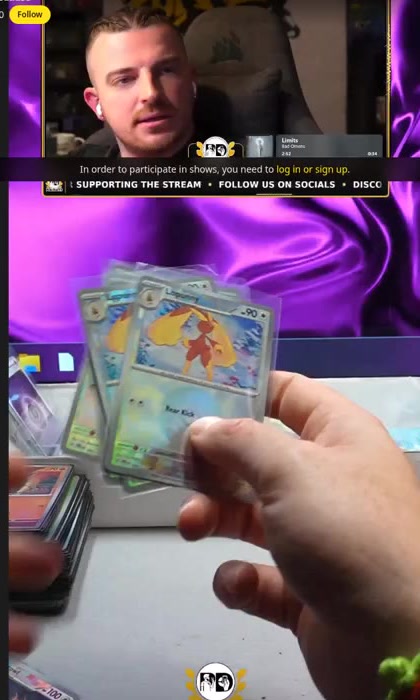 Cards in hand on stream